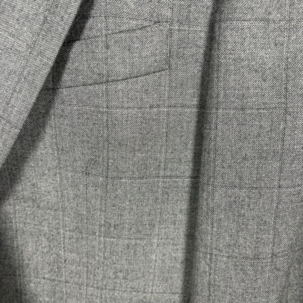 Polo University Club Ralph Lauren Mens Grey Windowpane Virgin Wool Blazer Jacket